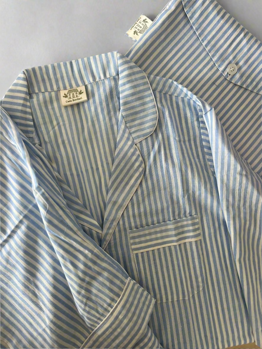 Pijama Pantalón Talla M Rayas Azul